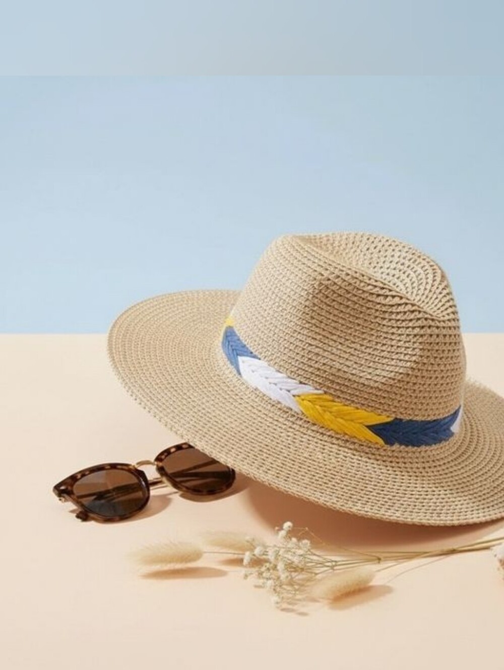 Ivory Chevron Panama Hat - Picture 2 of 4